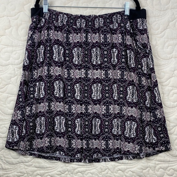 Reitmans Skirt Purple Paisley Elastic Waist Size 16 - Picture 1 of 9